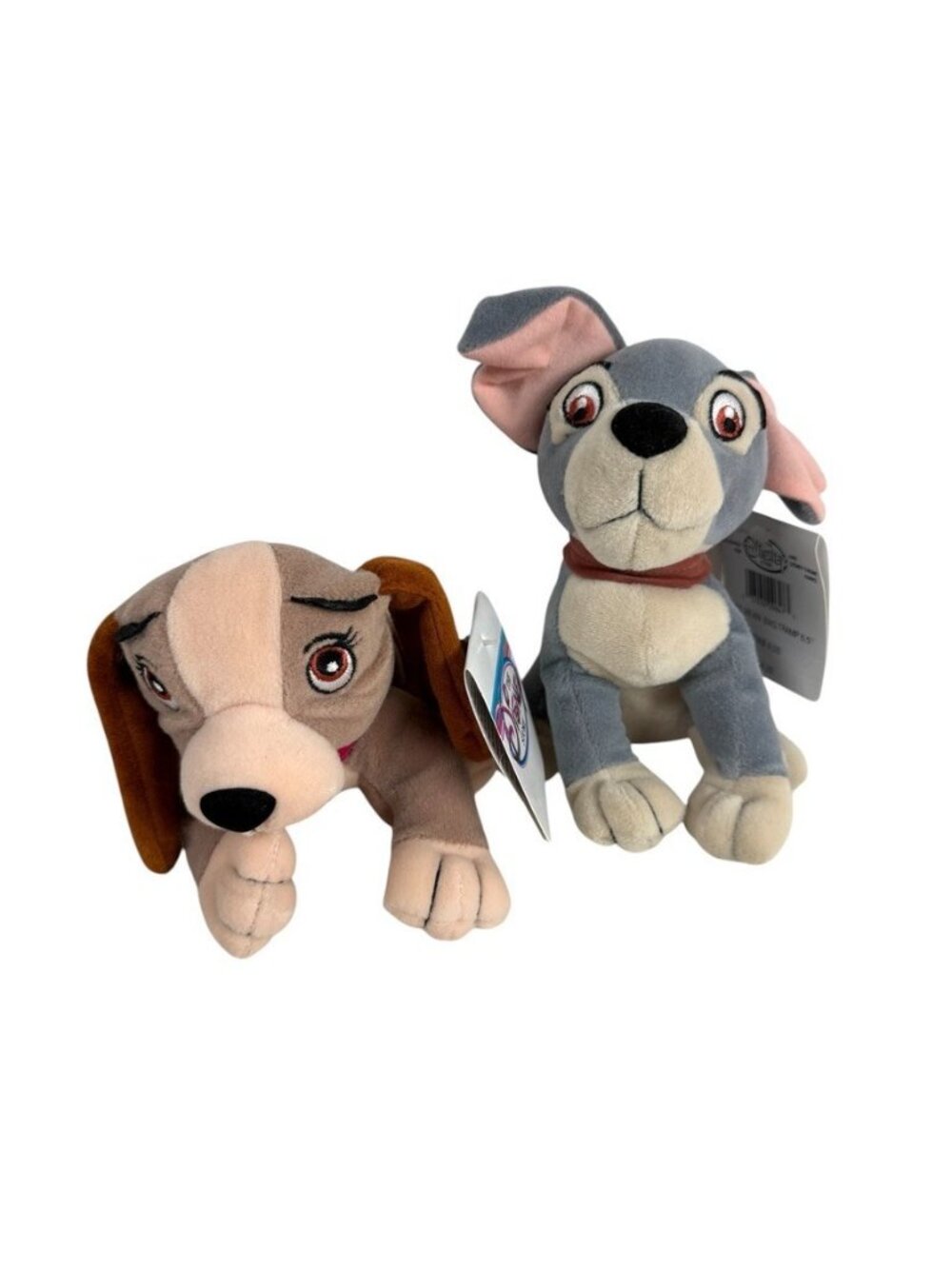Disney Store Lady And The Tramp Mini Bean Bag Plush 8" Lot Of 2 NEW